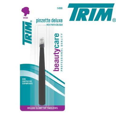 Trim pinzetta  deluxe inox punta obliqua