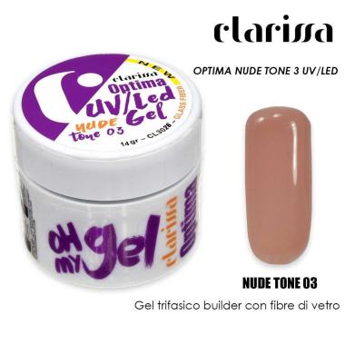 Clarissa optima gel nude tone 3 uv/led 14 gr