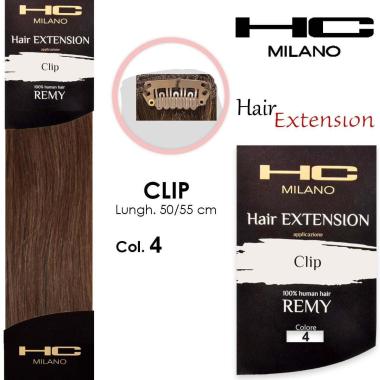 Hc milano extension 3 clip remy largh.14-16cm lungh.50cm col.4  castano chiaro dorato 5,3