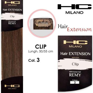 Hc milano extension 3 clip remy largh.14-16cm lungh.50cm col.3 castano dorato 4.3