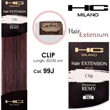 Hc milano extension 3 clip remy largh.14-16cm lungh.50cm col.99j castano chiaro rame 5,4