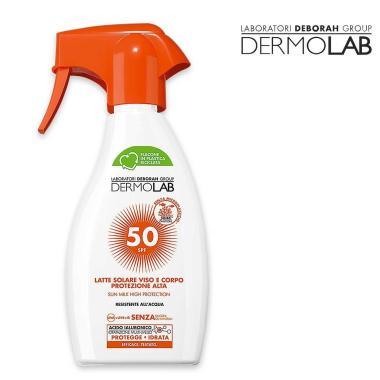 Dermolab latte solare protez. alta viso e corpo 250 ml spf 50