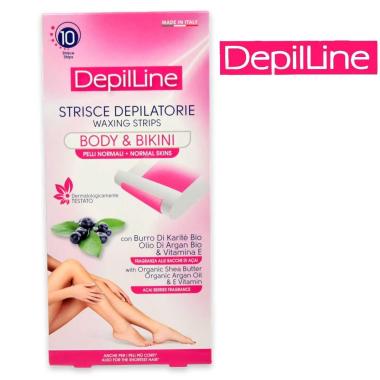 Depil line strisce depilatorie corpo/bikini 10 pezzi