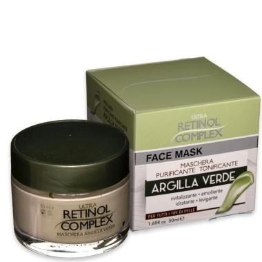 Retinol complex maschera viso purificante tonificante all'argilla verde 50 ml