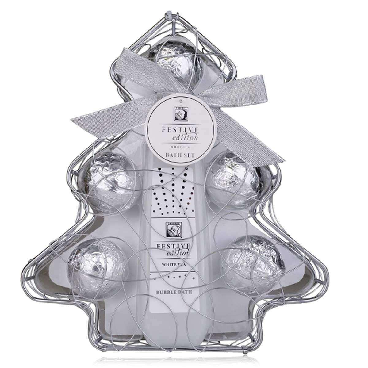 Set bagno festive albero metallo