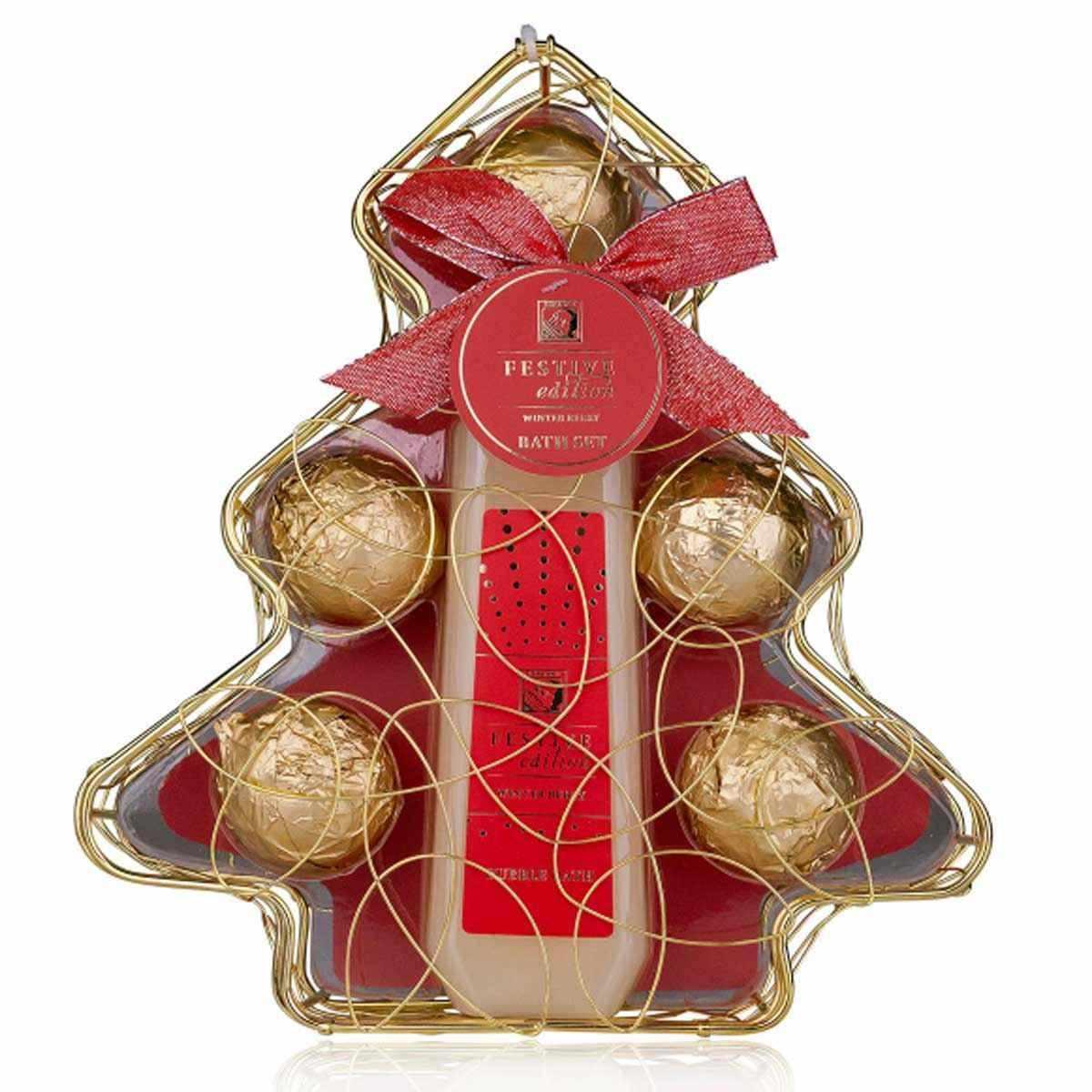 Set bagno festive albero metallo