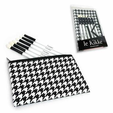 Le kikke pochette pied de poule con 6pz pennelli