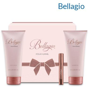 Bellagio gift set shower gel 200 ml + body lotion 200 ml+ penna profumo solido