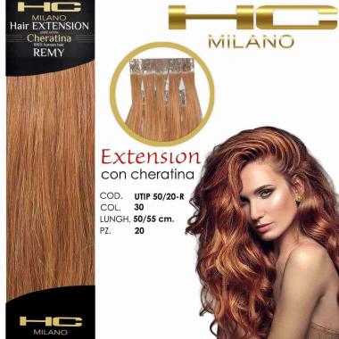 Hc milano extension cheratina remy 50/55 cm 20 pz col.30 biondo dorato 7,3