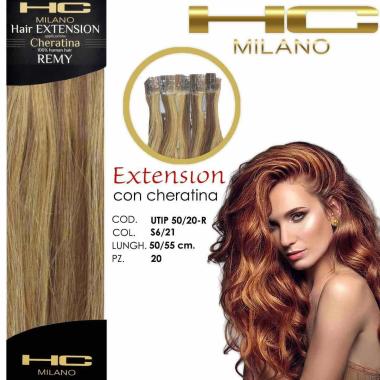 Hc milano extension cheratina remy 50/55 cm 20 pz col 6/21