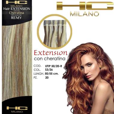 Hc milano extension cheratina remy 50/55 cm 20 pz col s3/26