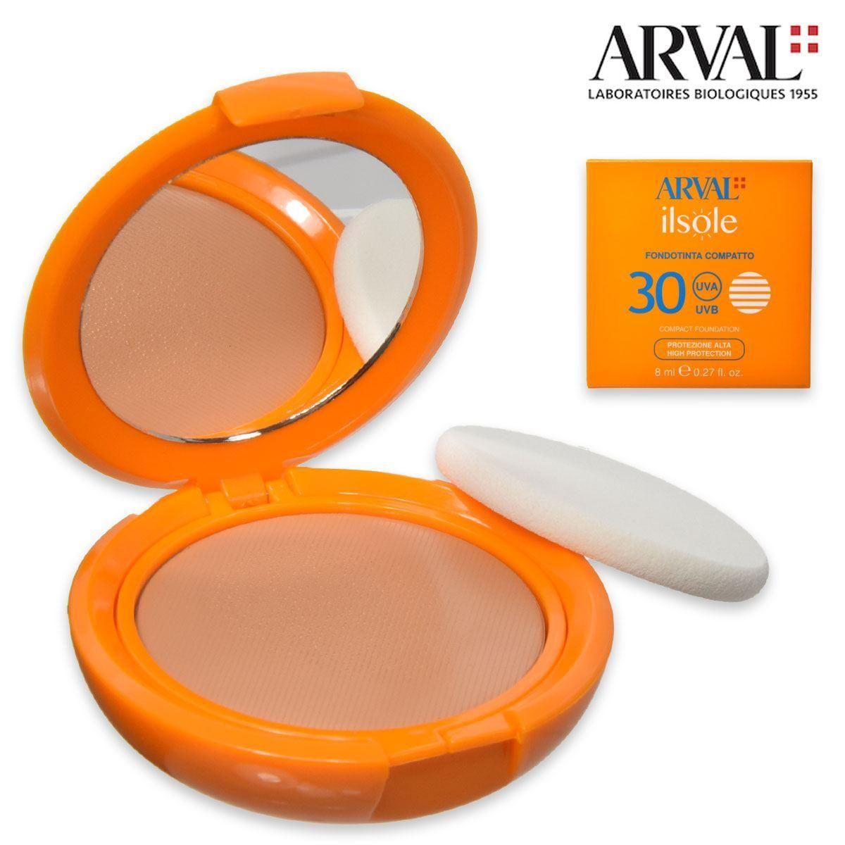 ARVAL IL SOLE - Fondotinta Compatto SPF30 n. 01 - pesca scurotr 8ml