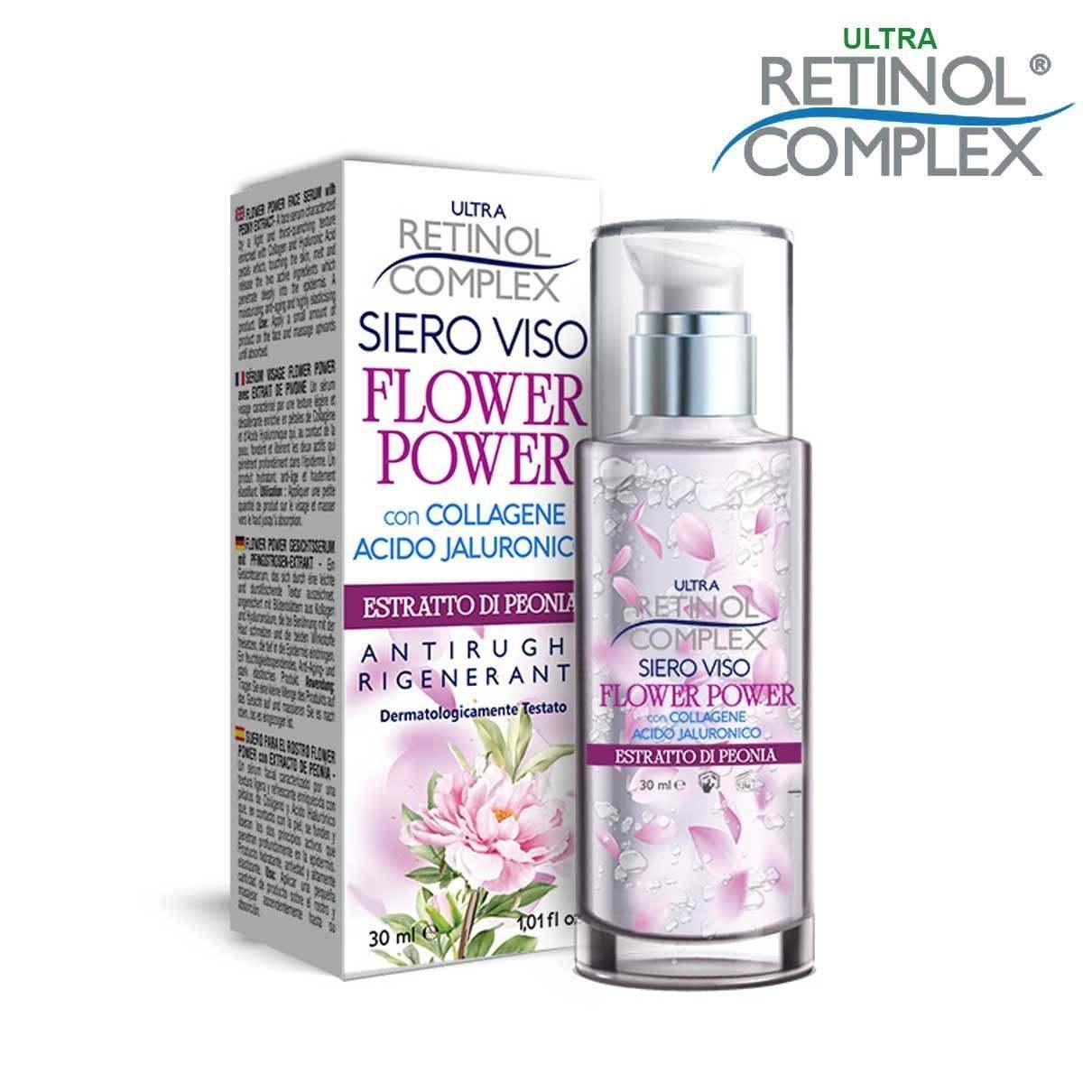 Retinol complex siero viso flower power con estratto di peonia 30 ml