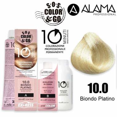 S.o.s. color & go 10 minuti 10.0 colorazione 10min duo set 90 + 90 ml kit