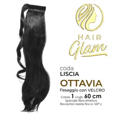 CODA HAIR GLAM OTTAVIA C/VELCRO FIBRA REVOLUTION Lung. 60 cm