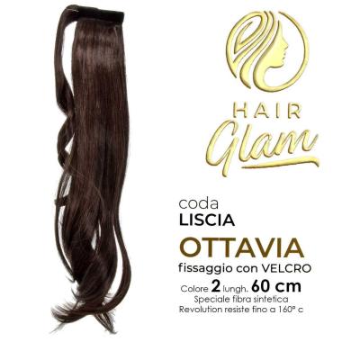 CODA HAIR GLAM OTTAVIA C/VELCRO FIBRA REVOLUTION Lung. 60 cm