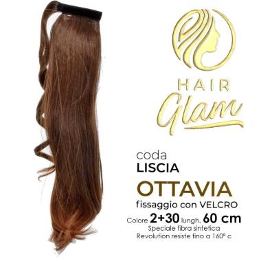 CODA HAIR GLAM OTTAVIA C/VELCRO FIBRA REVOLUTION Lung. 60 cm