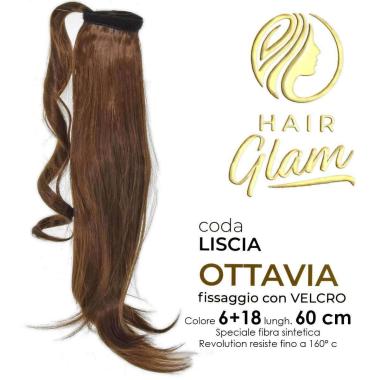 CODA HAIR GLAM OTTAVIA C/VELCRO FIBRA REVOLUTION Lung. 60 cm