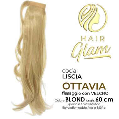 CODA HAIR GLAM OTTAVIA C/VELCRO FIBRA REVOLUTION Lung. 60 cm