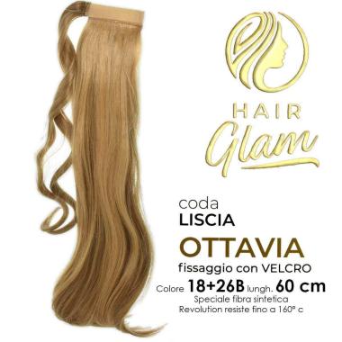 CODA HAIR GLAM OTTAVIA C/VELCRO FIBRA REVOLUTION Lung. 60 cm