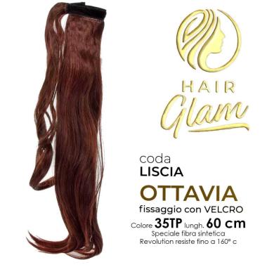 CODA HAIR GLAM OTTAVIA C/VELCRO FIBRA REVOLUTION Lung. 60 cm