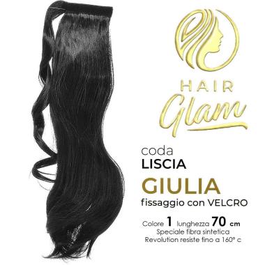 CODA HAIR GLAM GIULIA  C/VELCRO FIBRA REVOLUTION 70cm