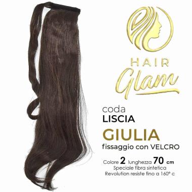 CODA HAIR GLAM GIULIA  C/VELCRO FIBRA REVOLUTION 70cm