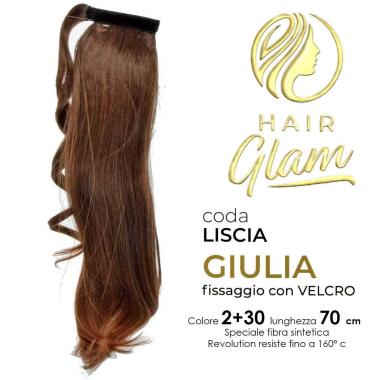 CODA HAIR GLAM GIULIA  C/VELCRO FIBRA REVOLUTION 70cm