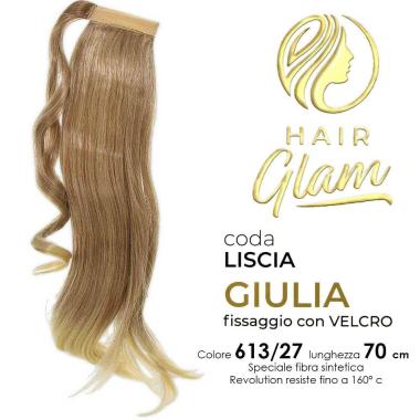 CODA HAIR GLAM GIULIA  C/VELCRO FIBRA REVOLUTION 70cm