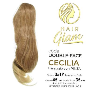 Coda hair glam cecilia double-face c/pinza fibra revolution