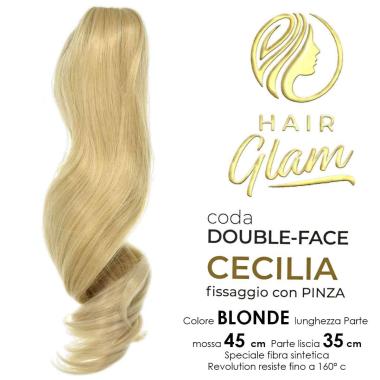 Coda hair glam cecilia double-face c/pinza fibra revolution