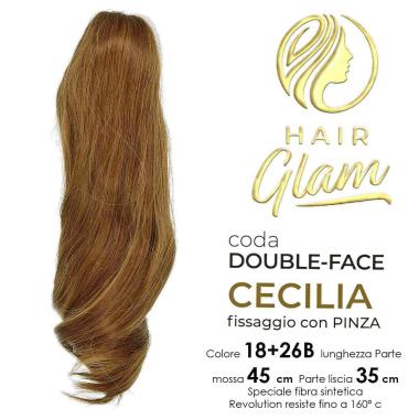 Coda hair glam cecilia double-face c/pinza fibra revolution