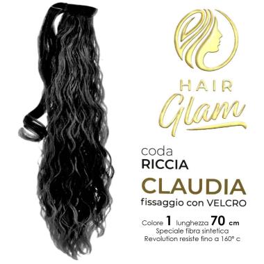 CODA HAIR GLAM CLAUDIA RICCIA C/VELCRO  FIBRA REVOLUTION 70cm