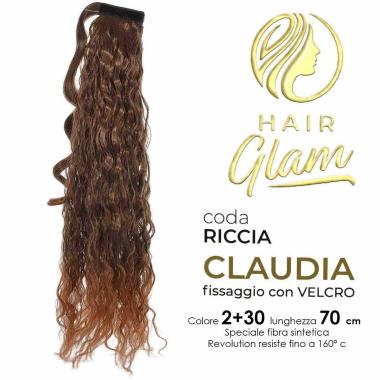 CODA HAIR GLAM CLAUDIA RICCIA C/VELCRO  FIBRA REVOLUTION 70cm