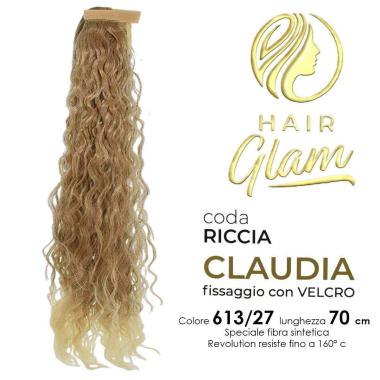 CODA HAIR GLAM CLAUDIA RICCIA C/VELCRO  FIBRA REVOLUTION 70cm