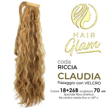 CODA HAIR GLAM CLAUDIA RICCIA C/VELCRO  FIBRA REVOLUTION 70cm