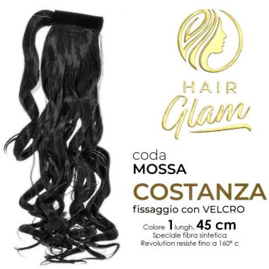 CODA HAIR GLAM COSTANZA MOSSA C/VELCRO FIBRA REVOLUTION Lung. 45cm