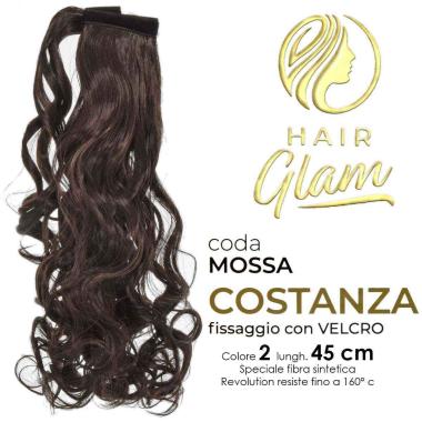 CODA HAIR GLAM COSTANZA MOSSA C/VELCRO FIBRA REVOLUTION Lung. 45cm