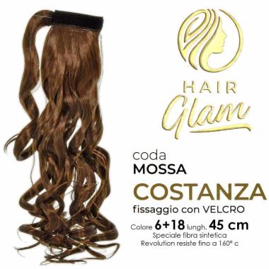 CODA HAIR GLAM COSTANZA MOSSA C/VELCRO FIBRA REVOLUTION Lung. 45cm