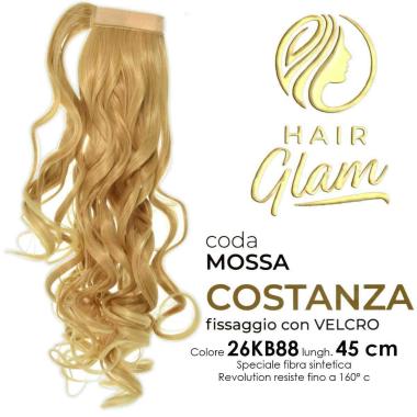 CODA HAIR GLAM COSTANZA MOSSA C/VELCRO FIBRA REVOLUTION Lung. 45cm