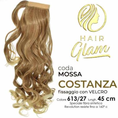 CODA HAIR GLAM COSTANZA MOSSA C/VELCRO FIBRA REVOLUTION Lung. 45cm