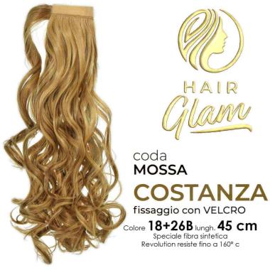 CODA HAIR GLAM COSTANZA MOSSA C/VELCRO FIBRA REVOLUTION Lung. 45cm