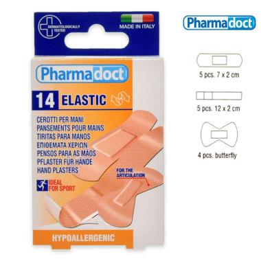 Pharmadoct cerotti 14 cerotti mano in tessuto elastico assortiti