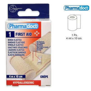 Pharmadoct benda elastica 4 m x 10 cm crepe + 2 graffette