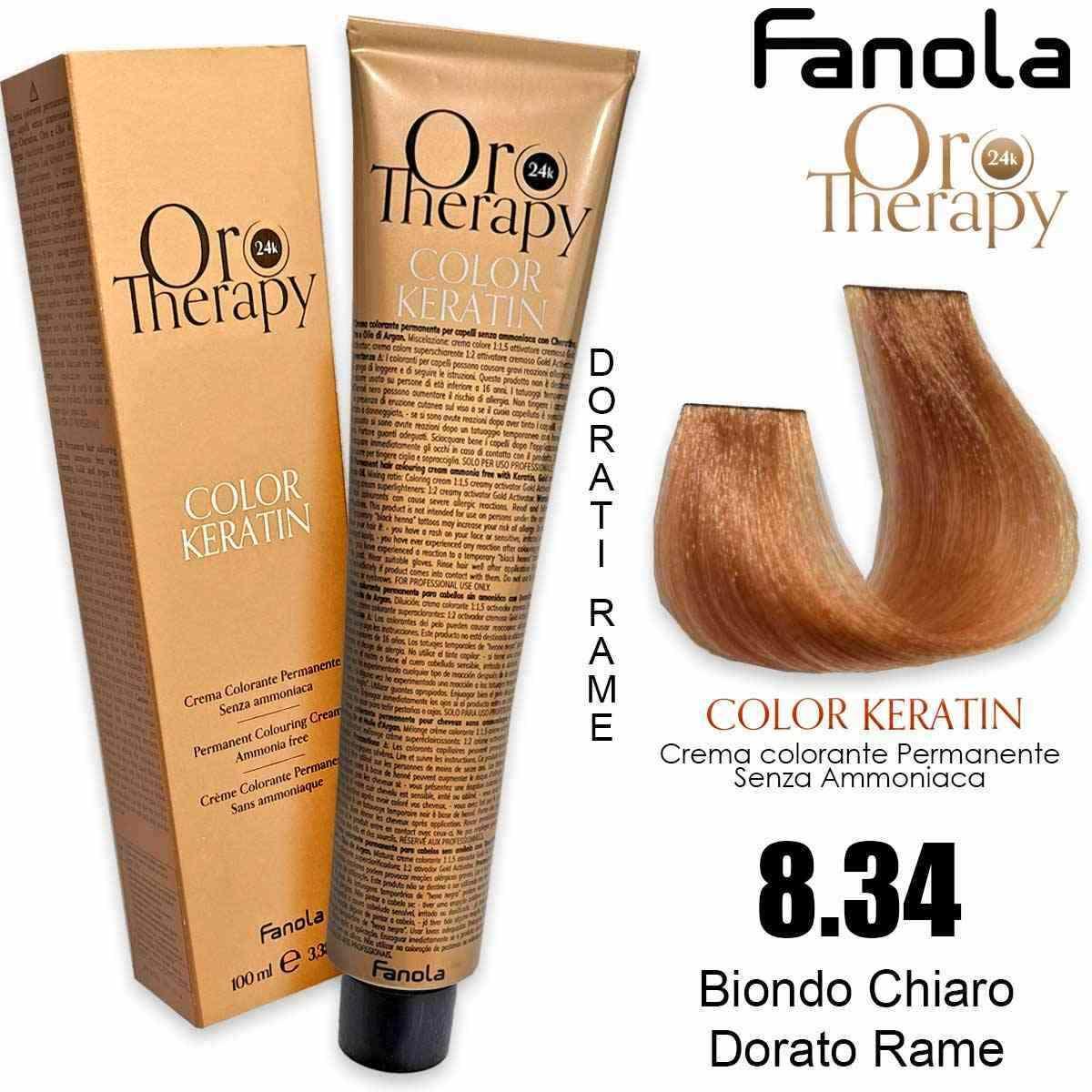 Fanola oro therapy color keratin 100 ml 8.34