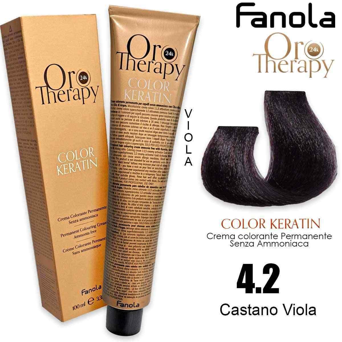 Fanola oro therapy color keratin 100 ml 4.2