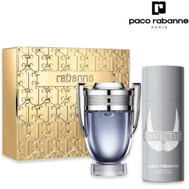 Paco rabanne invictus eau de toilette 100ml + deodorant spray 150ml