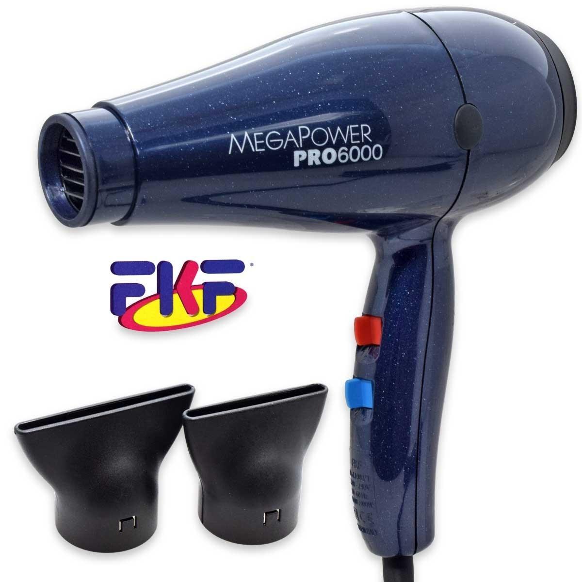 Fkf asciugacapelli 1008/1 megapower pro6000 220v-240v 1800w-2000w blu metallizzato