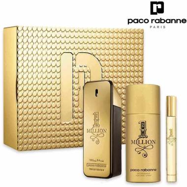 Paco rabanne 1 million edt 100ml + deodorant spray 150ml + travel spray 10ml