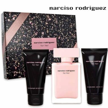 Narciso rodriguez  for her edp 50 ml + body lotion 50 ml + shower gel 50 ml